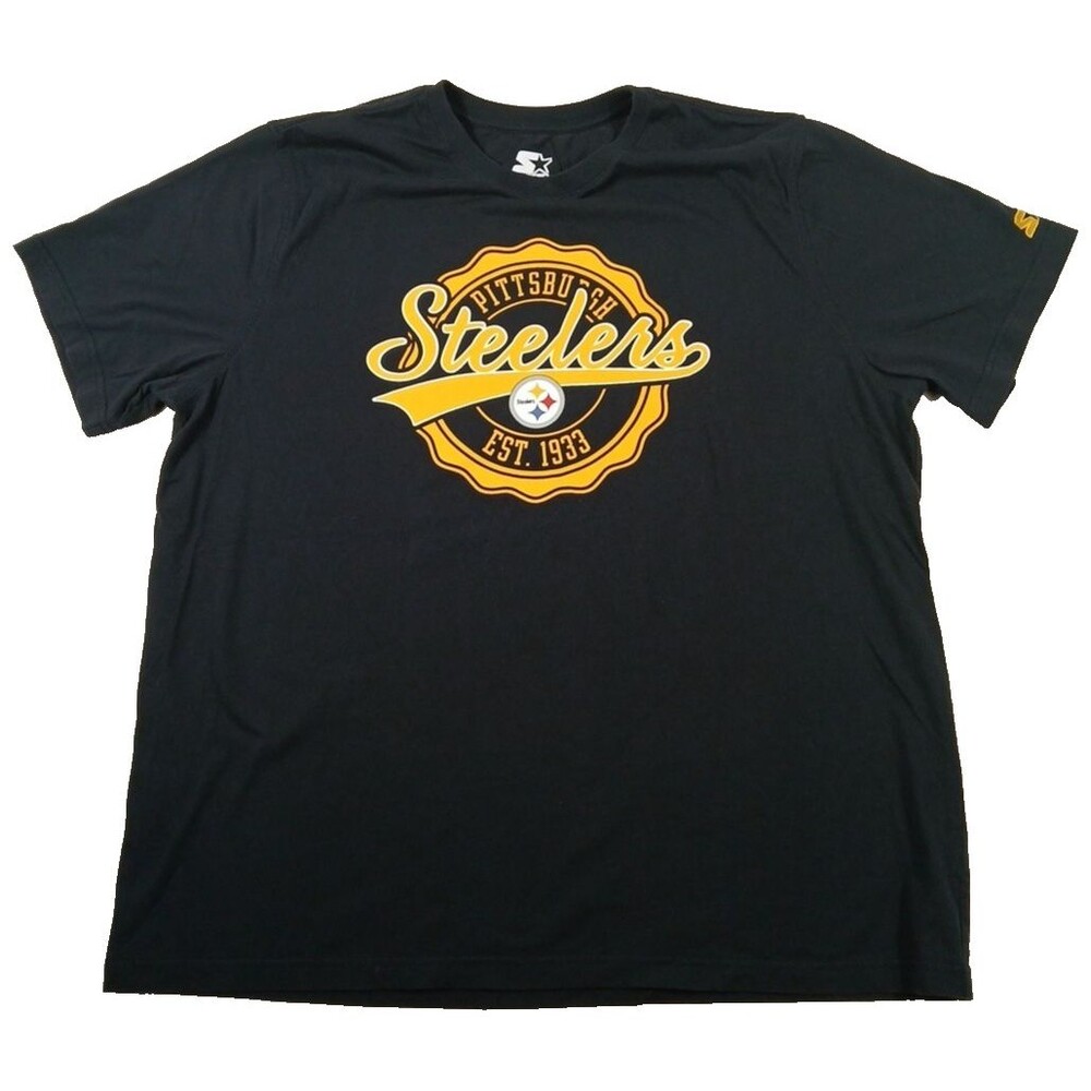 Vintage Pittsburgh Steelers Black Starter T-Shirt Mens  SZ 2XL-NEW!